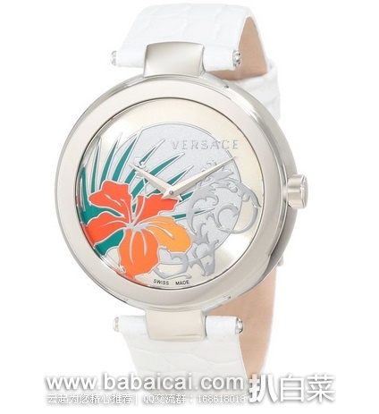 Versace 范思哲女款 银色新蕾表盘瑞士石英腕表原价$1395，现自营历史新低$279
