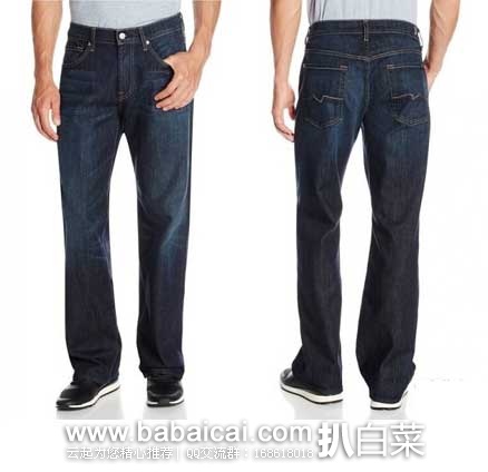 7 For All Mankind 7牌 男士宽松直筒纯棉牛仔裤 原价$189，现3折售价$57.85