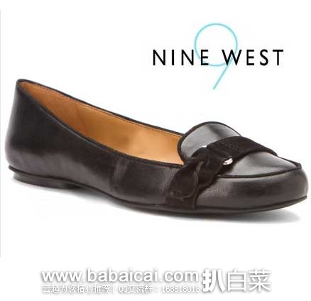 Nine West 玖熙 Crazytimes 女式圆头浅口平底单鞋(原价$79，现4折$31.88)，公码7折后实付$22.32