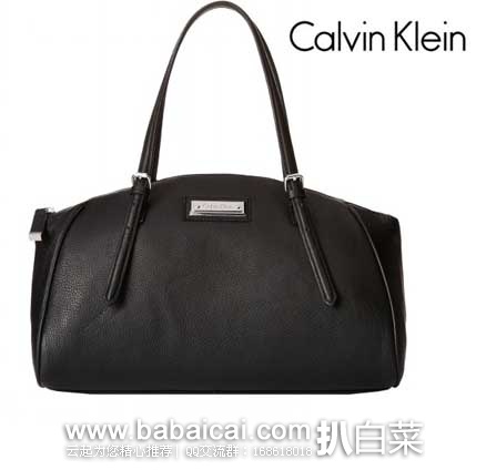 6PM：Calvin Klein 女士真皮鹅卵石纹理手提包 原价$228，现3.5折售价$79.99