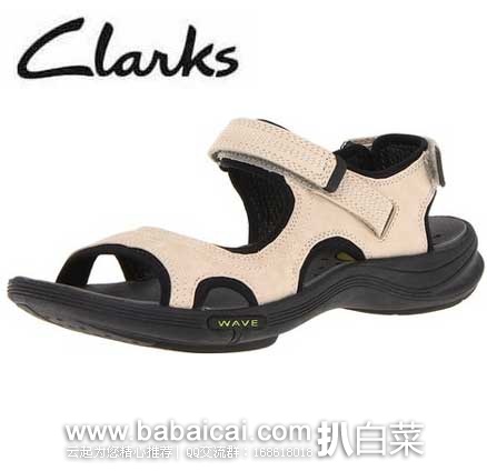 Clarks 其乐 Wave Ascent 女式真皮越野魔术贴款凉鞋（原价$100，现3.6折$36.39），公码8折后实付 $29.11