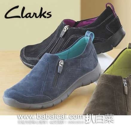 Clarks 其乐 女士 正绒面革缓震休闲鞋(原价$95，现3.3折$31.99)，公码8折后实付$25.59