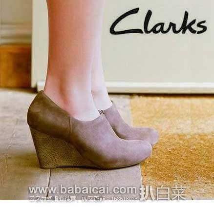 6PM：Clarks 其乐 女士 Purity Frost 时尚简约真皮坡跟短靴 原价$120，现3折售价$36