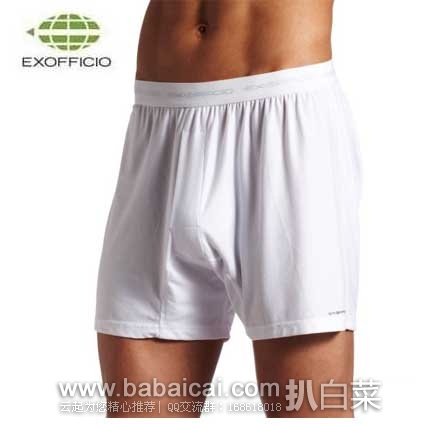 ExOfficio 男士 四角防皱速干防菌内裤 原价$26，现4.9折售价$12.83