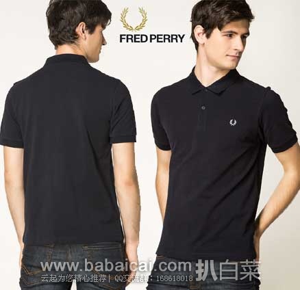 Fred Perry 弗莱德·派瑞 男士 修身款休闲全棉POLO衫(原价$85，现7.1折$59.99)，公码8折后实付$47.99