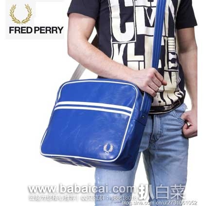 Fred Perry 弗莱德派瑞 英伦风格男式休闲斜挎包 原价$75，现3.7折好价$29.69，直邮无税，运费仅$7.92