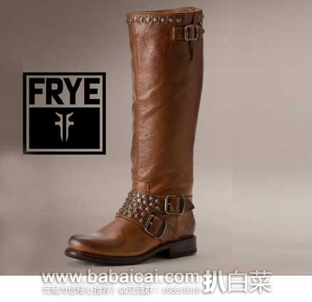 FRYE 弗莱 Jenna 经典款热门款复古铆钉长靴（原价$398，现3.5折$140.32）,公码8折后实付$112.26