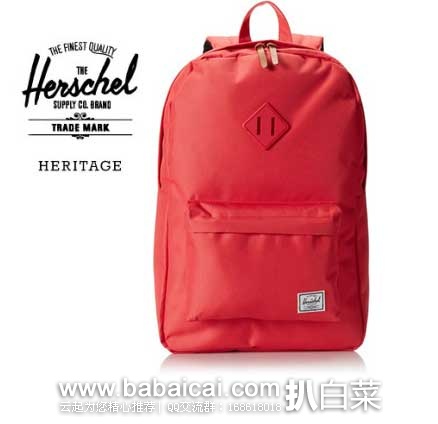 Herschel Supply Co. Heritage 中性高韧性耐磨双肩背包(原价$55，现6.4折$34.99)，公码8折后实付$27.99