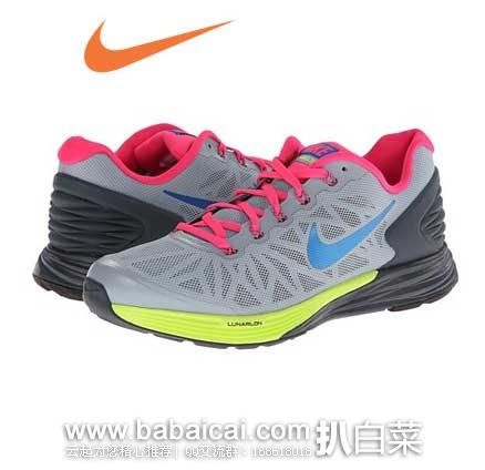 6PM:Nike 耐克 Lunarglide 6 女宝大童 防震跑步鞋 原价$95，现6.1折售价$57.99