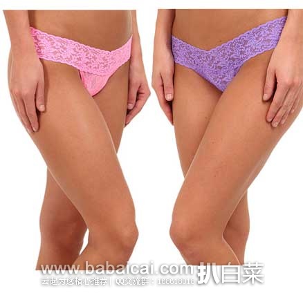 6PM：Hanky Panky 女士 弹力蕾丝内裤2条装 原价$38， 现4.4折售价$16.99
