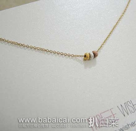 Dogeared “3 Wishes”三个愿望镀金银珠许愿项链  原价$56，现6.5折新低$36.84