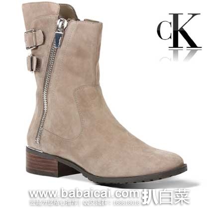 Calvin Klein Rasa CK 女式荔枝纹真皮短靴 原价$159，现3折售价$47.7
