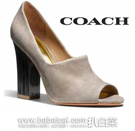 6PM：COACH 蔻驰 女士鱼嘴高跟鞋 原价$225，现4折售价$90