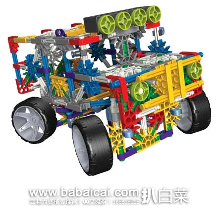 KNEX 科乐思 带灯经典四轮卡车(共含313颗粒)  原价$27.99，现史低$9.99