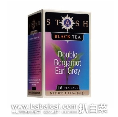 iHerb：Stash 星皇优品 双重香柠伯爵红茶18包*1盒现$3.19，凑单95折+直邮免运费，到手￥19，好喝的伯爵茶！