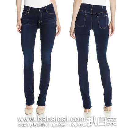 7 For All Mankind 7牌 女士修身中腰弹力牛仔裤 原价$189，现2.6折售价$49.44
