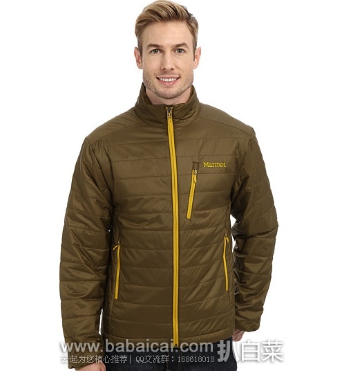 6PM：Marmot 土拨鼠 男士轻量保暖夹克原价$145，现$72.99，公码85折新低$62.04