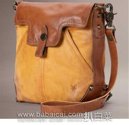 FRYE 弗莱 女款 复古怀旧风格真皮斜挎包 （原价$348，现4.6折$160.28 ），公码8折后实付$128.22，新低！