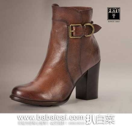 FRYE 弗莱 Parker D 复古圆头骑士靴款女士真皮短靴 原价$378，现3折售价$113.4