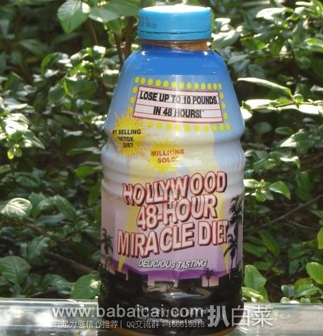 iHerb：Hollywood Diet好莱坞48小时天然奇迹减肥排毒果汁947ml 现$13.06，凑单95折+直邮免运费，到手￥77，还可2件9折