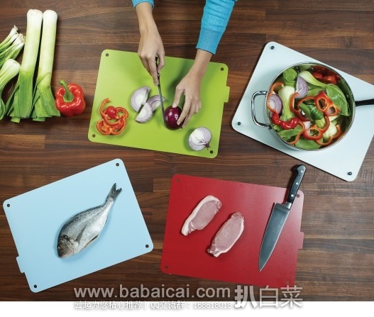 JOSEPH JOSEPH 约瑟芬 健康指标菜板/砧板 加大号银色 现$52.49，直邮无税，运费仅$15.12