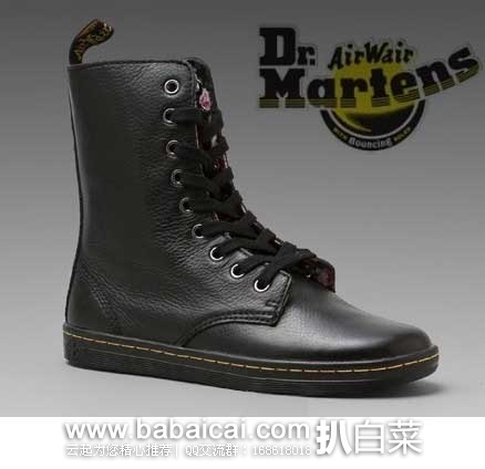 Dr. Martens  Stratford 女式 9孔高帮马丁靴(可翻折两穿 )(原价$85，现6.8折售价$58.03)，公码8折后实付$46.42
