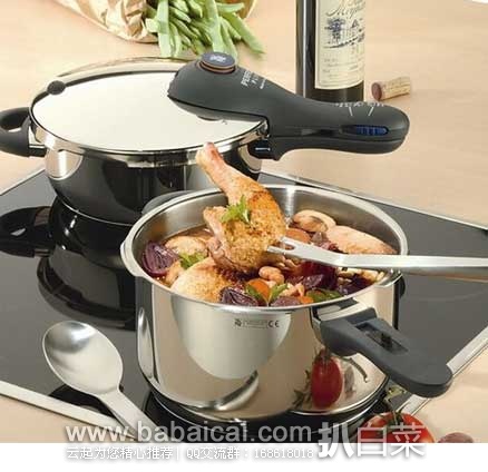 WMF 德国福腾宝 Perfect Plus 6.5L+3L 高压锅两件套  原价$360，现6.2折售价$226.15