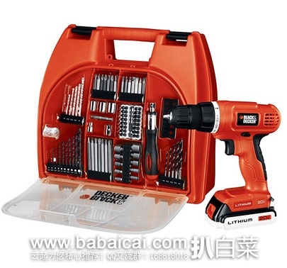 Black Decker百得 BDC120VA100冲击钻套装 原价$139，现限时特价$62.99，到手约￥670