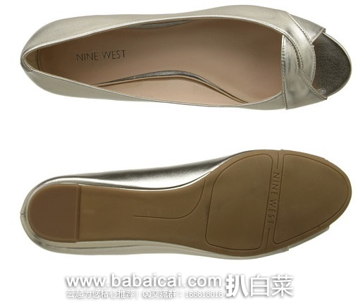 6pm:Nine West 玖熙 Aloha 女款 平底鱼嘴漆皮单鞋 原价$79,现最低$25.99