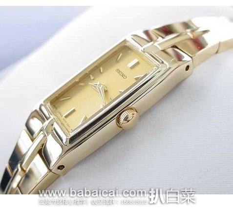 Seiko 精工 SZZC44 女士水晶金色时装手表 原价$265，现历史新低$76.64
