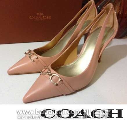 6PM：COACH 蔻驰 Theo 女士 真皮时尚高跟鞋 原价$198，现3折价$59.99