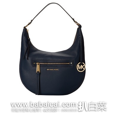 6pm：Michael Kors 女款 Rhea Zip 中号 精致时尚手提包单肩包 原价$268，现海军蓝款5折新低特价$134.99