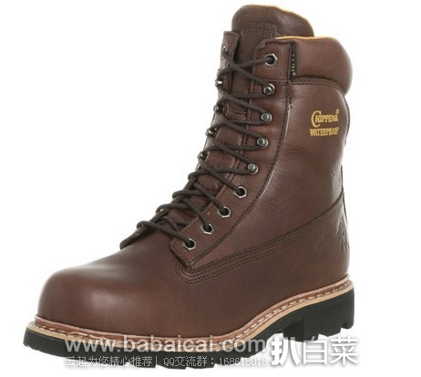 Chippewa 8英寸Chip-A-Tex防水/400g超级新雪丽/VIBRAM大底 中帮户外靴 原价$249,现3折历史低价$74.7,直邮无税,到手¥556