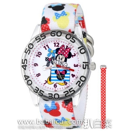 Disney 迪士尼 W001179 米妮款儿童手表原价$33，现$21.37，公码7折新低$14.96，直邮无税，,到手￥108