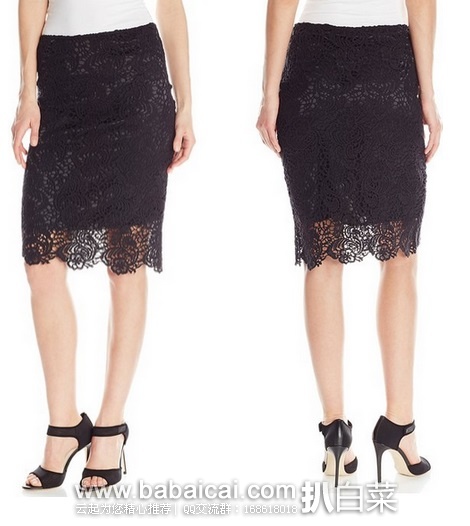 Lucky Brand 女式蕾丝及膝短裙 原价$90,现$30.67或更低,直邮无税,运费$3.38