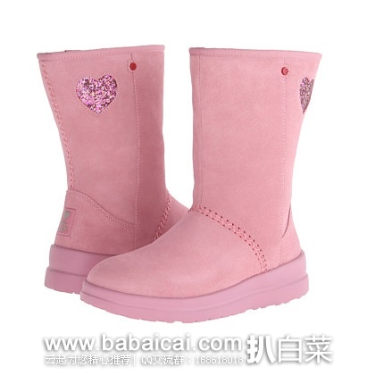6PM： UGG Kisses Short Glitter 冰淇淋色 雪地靴 原价$130，现新低$58.48，到手￥465