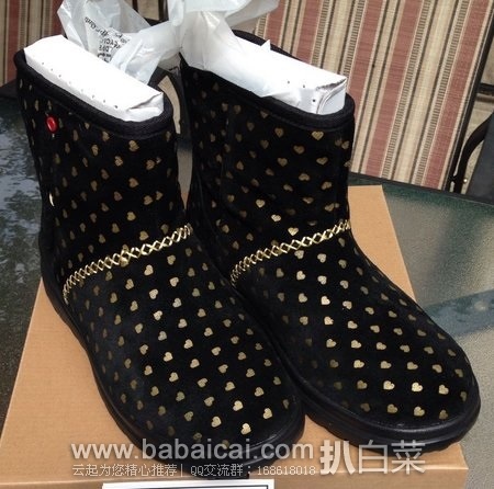 6PM： UGG 系列 UGG Kisses Mini 雪地靴 原价$120，现历史新低$35.99，到手￥348