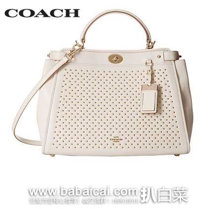 6PM：Coach 蔻驰 Pinnacle Studs 金属浮点 女款 真皮斜挎大包 原价$795，现6折售价$477.99