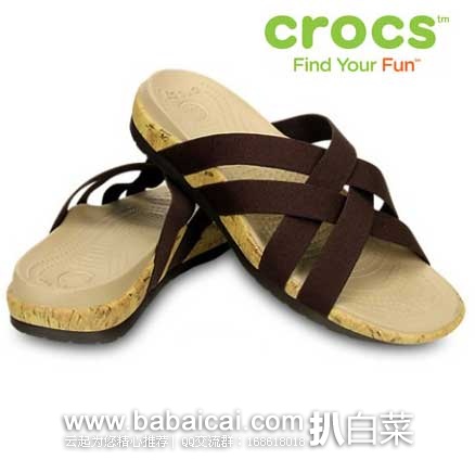 6PM：Crocs 卡洛驰 女士 Edie Stretch Sandal 平底凉鞋 原价$49.99，现4折售价$20