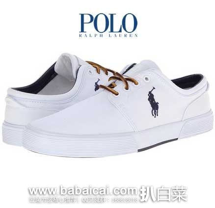 Polo Ralph Lauren 拉夫劳伦 小马标 男款 真皮系带帆布板鞋  原价$59，现4.2折售价降$24.99，新低