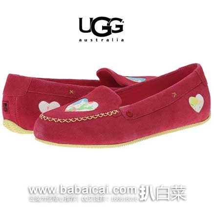 6PM：UGG 羊毛内衬 女士  莫卡辛款保暖平底鞋  原价 $79.95，现4折售价$31.99