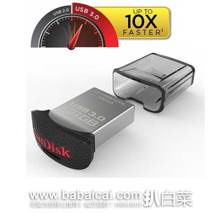 销量第一，SanDisk 闪迪 Ultra Fit 128GB闪存盘（3.0/读数130MB/s）原价$79.99，现金盒特价$29.99