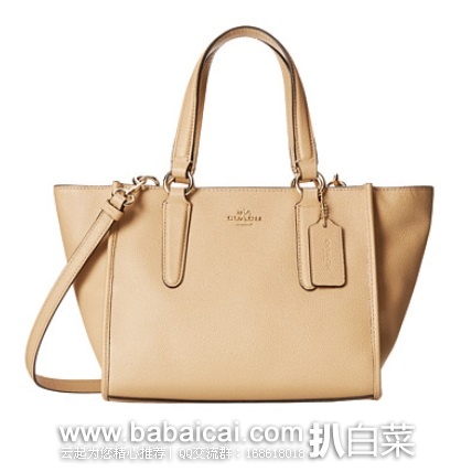 6pm：COACH 蔻驰 女士真皮手提包  原价$298，现$159.99，公码9折新低$143.99，到手￥1020