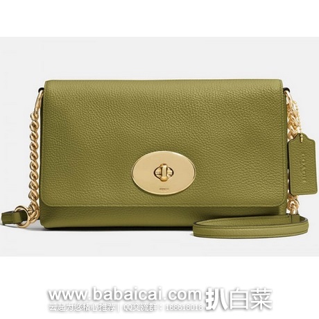 6PM：COACH 蔻驰 Polished 女士 鹅卵石花纹真皮时尚斜挎包 原价$195，现5折$97.99，到手约￥695