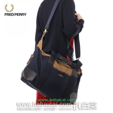 Fred Perry 弗莱德·派瑞 帆布单肩包 原价$250，现$67.58，直邮无税