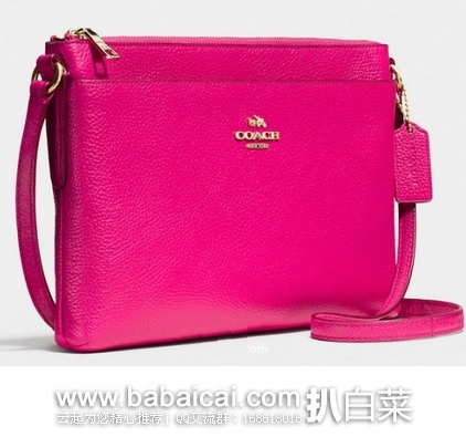 6pm：COACH 蔻驰 女士 Polished Pebble 真皮斜挎包原价$155，现历史低价$79.99