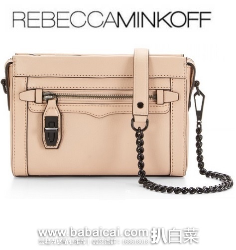 Rebecca Minkoff 瑞贝卡·明可弗 女士真皮金属拉链单肩包 原价$195,现历史低价$98.36,直邮含税到手¥724