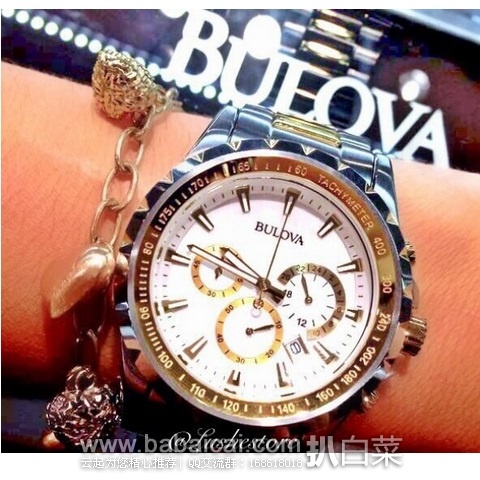 Bulova 宝路华 96N103 女士珍珠母贝+玫瑰金三眼石英表 原价$399，现2.4折历史新低$96.21，直邮含税到手仅￥758