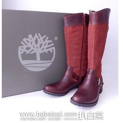 吸睛之作,漂亮啊!Timberland 天木兰EK Bethel Tall Harness 女士真皮长筒靴 原价$200,现历史低价$43.98,到手约¥405,国内¥2000+