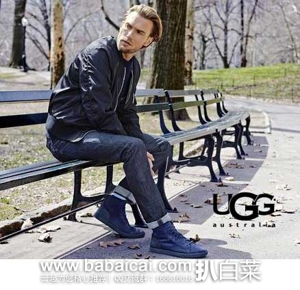 6PM：UGG Steiner 斯坦纳 男士 真皮高帮休闲鞋 原价$120，现6折售价$72